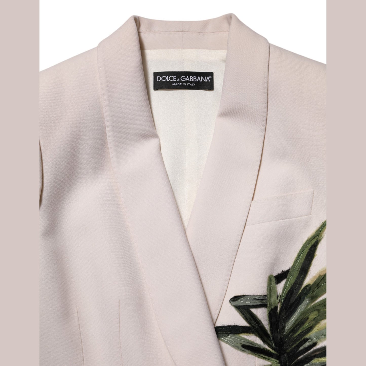 Dolce & Gabbana Beige Embroidered Single Breasted Jacket