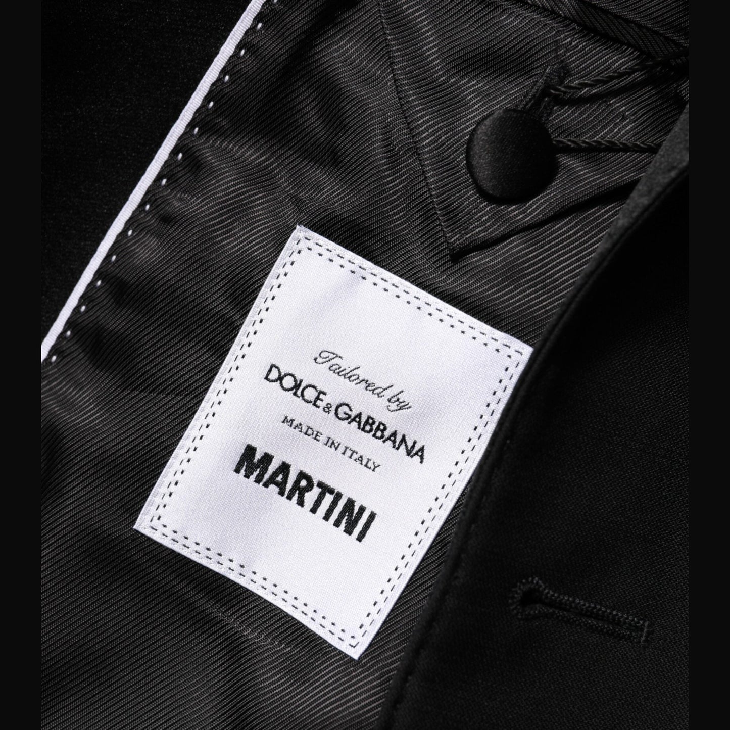 Dolce & Gabbana Black Wool MARTINI 2 Button Men Suit Blazer