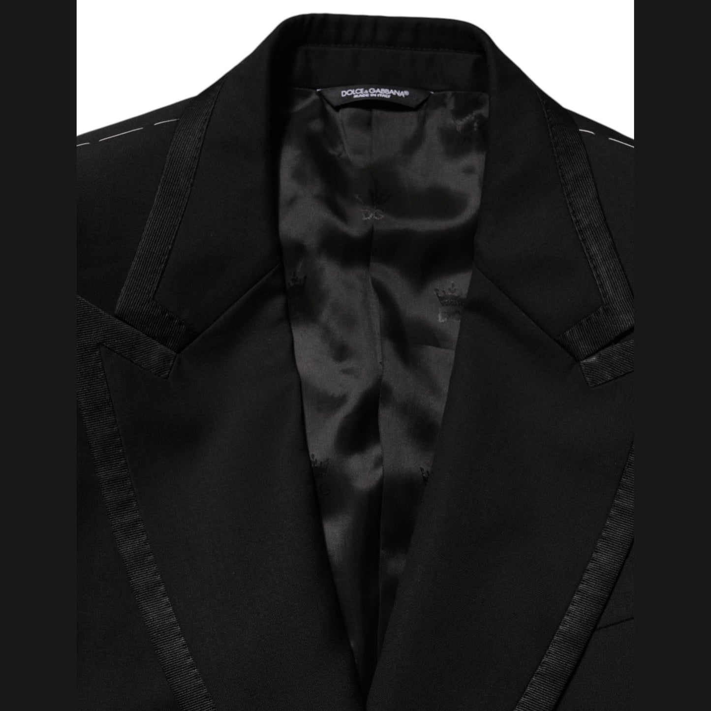 Dolce & Gabbana Black Wool 1 Button Suit Jacket Men Blazer