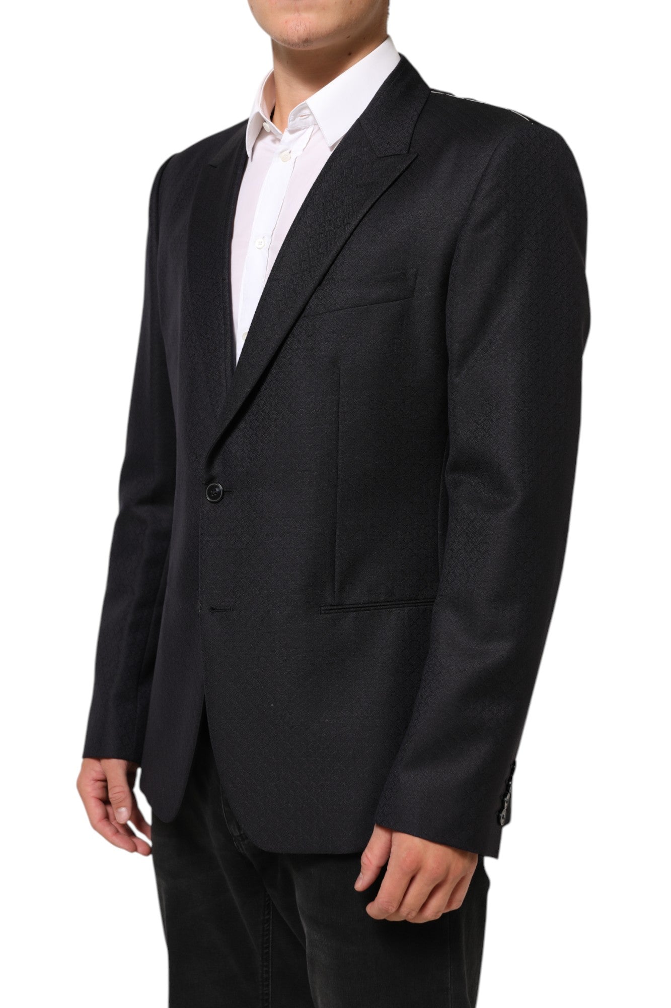 Dolce & Gabbana Black Wool 2 Buttons Suit Jacket Men Blazer Dolce & Gabbana