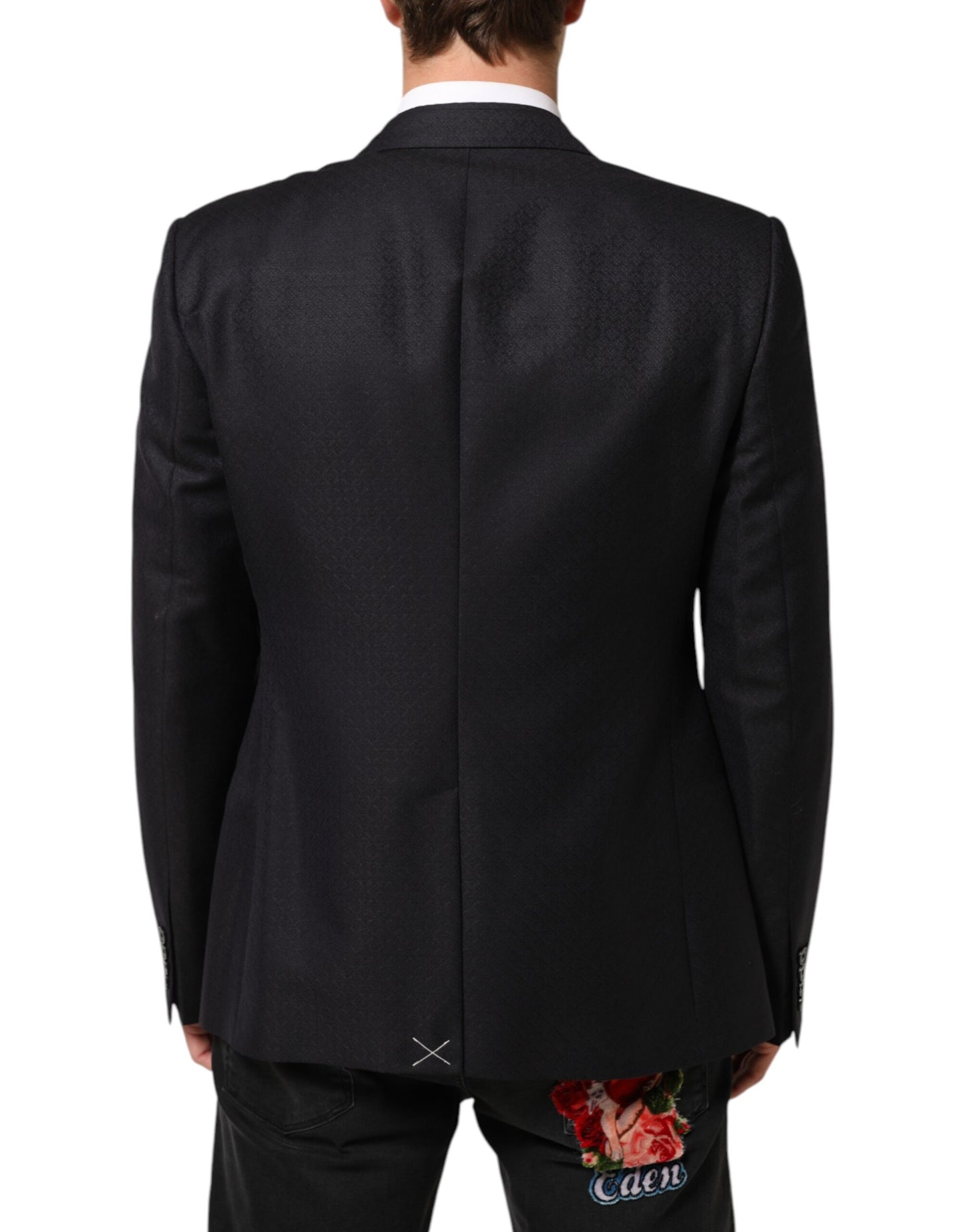Dolce & Gabbana Black Wool 2 Buttons Suit Jacket Men Blazer Dolce & Gabbana