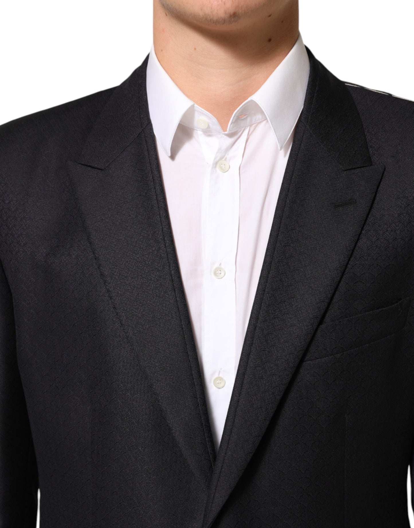 Dolce & Gabbana Black Wool 2 Buttons Suit Jacket Men Blazer Dolce & Gabbana