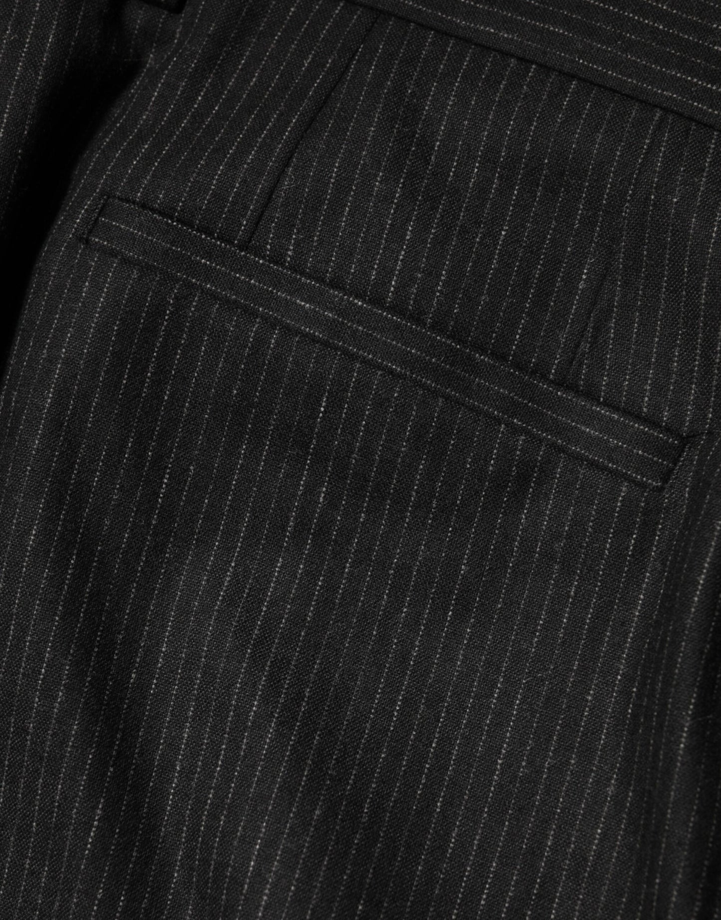 Dolce & Gabbana Black Cotton Mid Waist Dress Trouser Pants Dolce & Gabbana