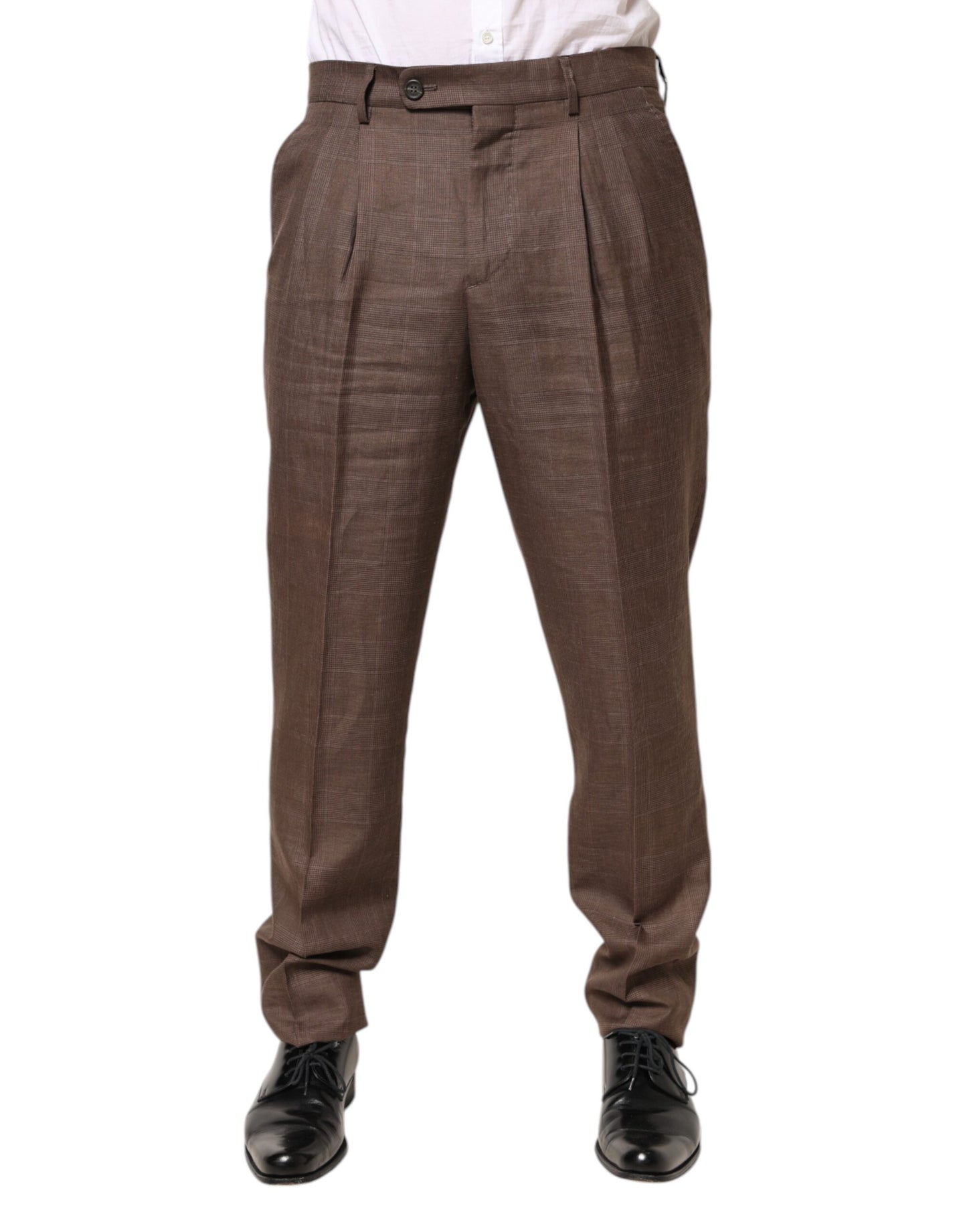 Brunello Cucinelli Brown Wool Mid Waist Dress Trouser Pants Brunello Cucinelli