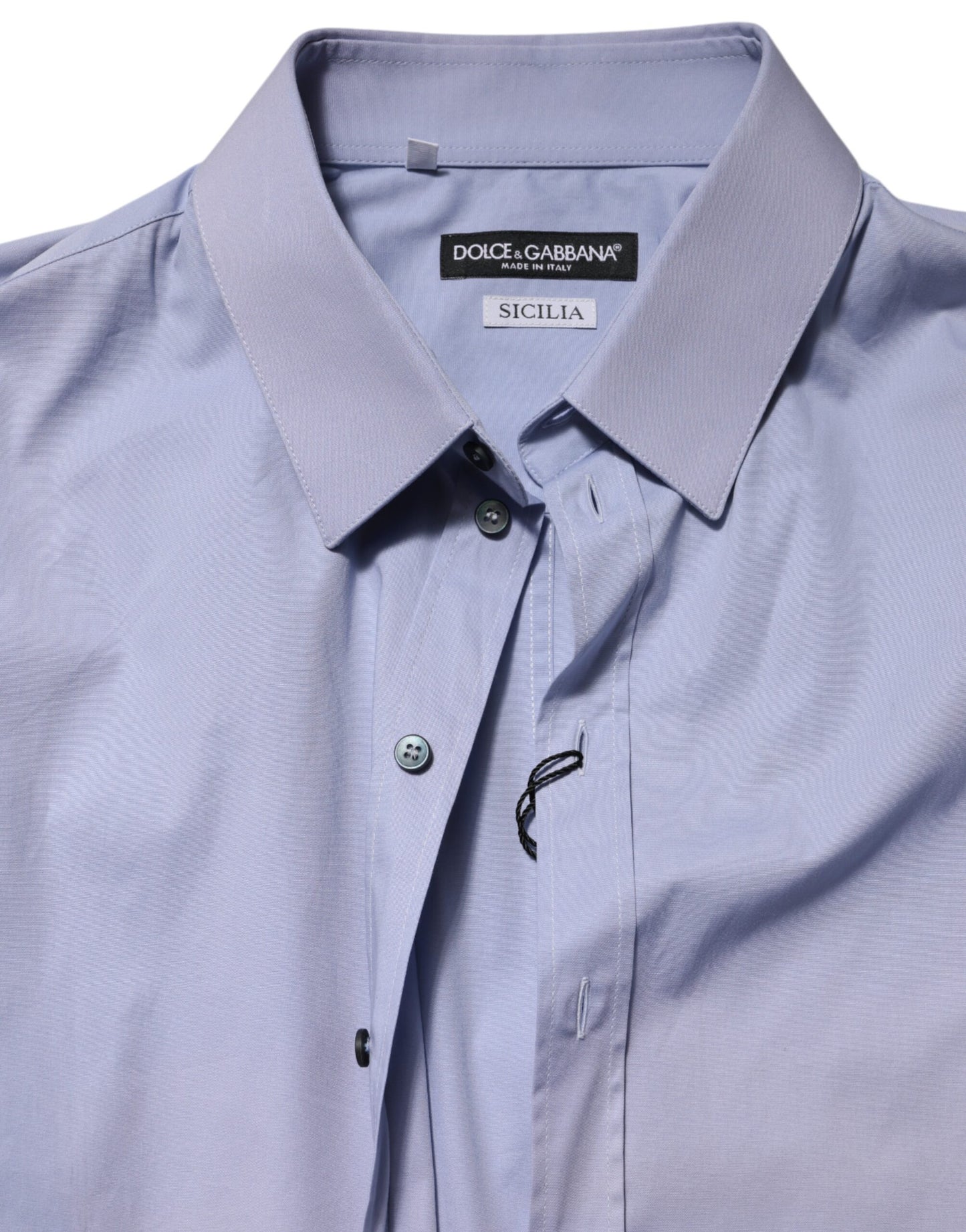 Dolce & Gabbana Blue SICILIA Cotton Men Dress Formal Shirt Dolce & Gabbana