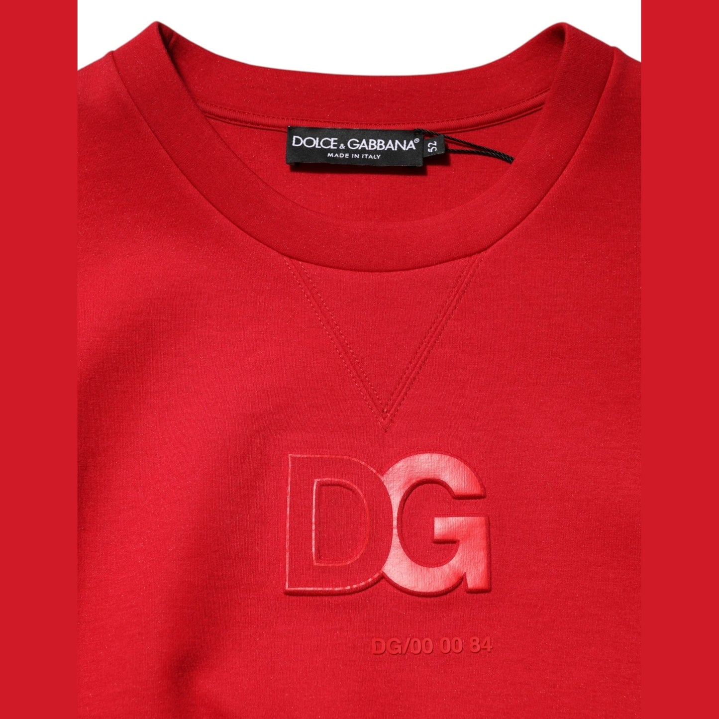 Dolce & Gabbana Red DG Logo Crew Neck Men Sweatshirt Sweater