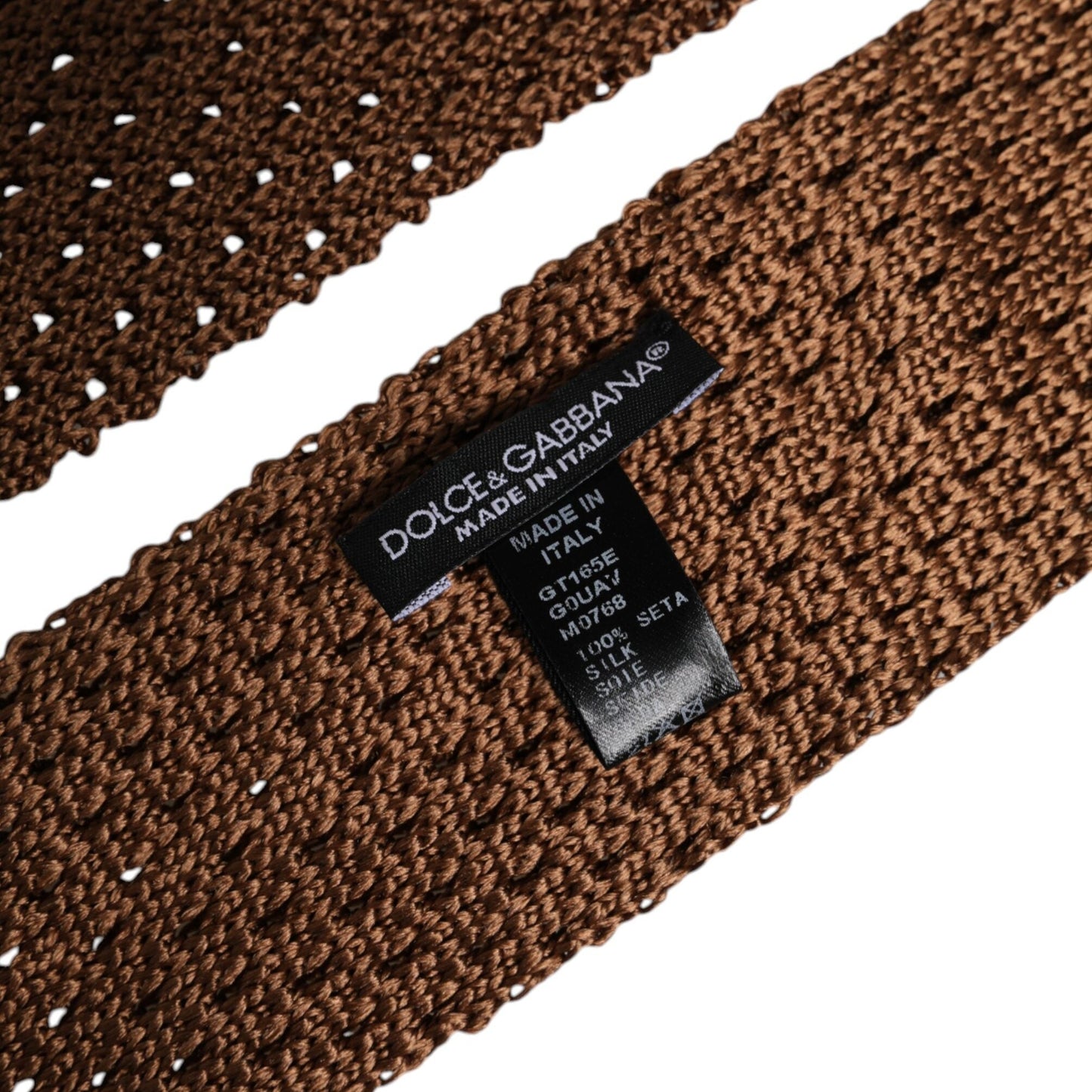 Dolce & Gabbana Brown 100% Silk Adjustable Necktie Men Accessory Tie