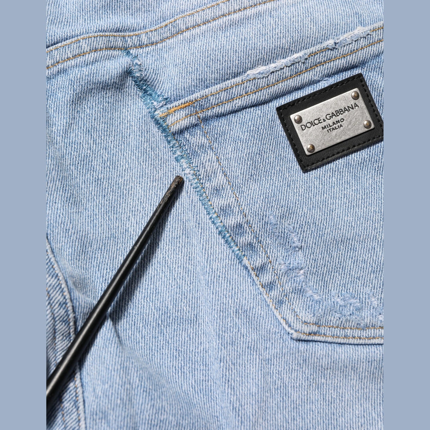 Dolce & Gabbana Blue Cotton Distressed Slim Fit Denim Jeans Dolce & Gabbana