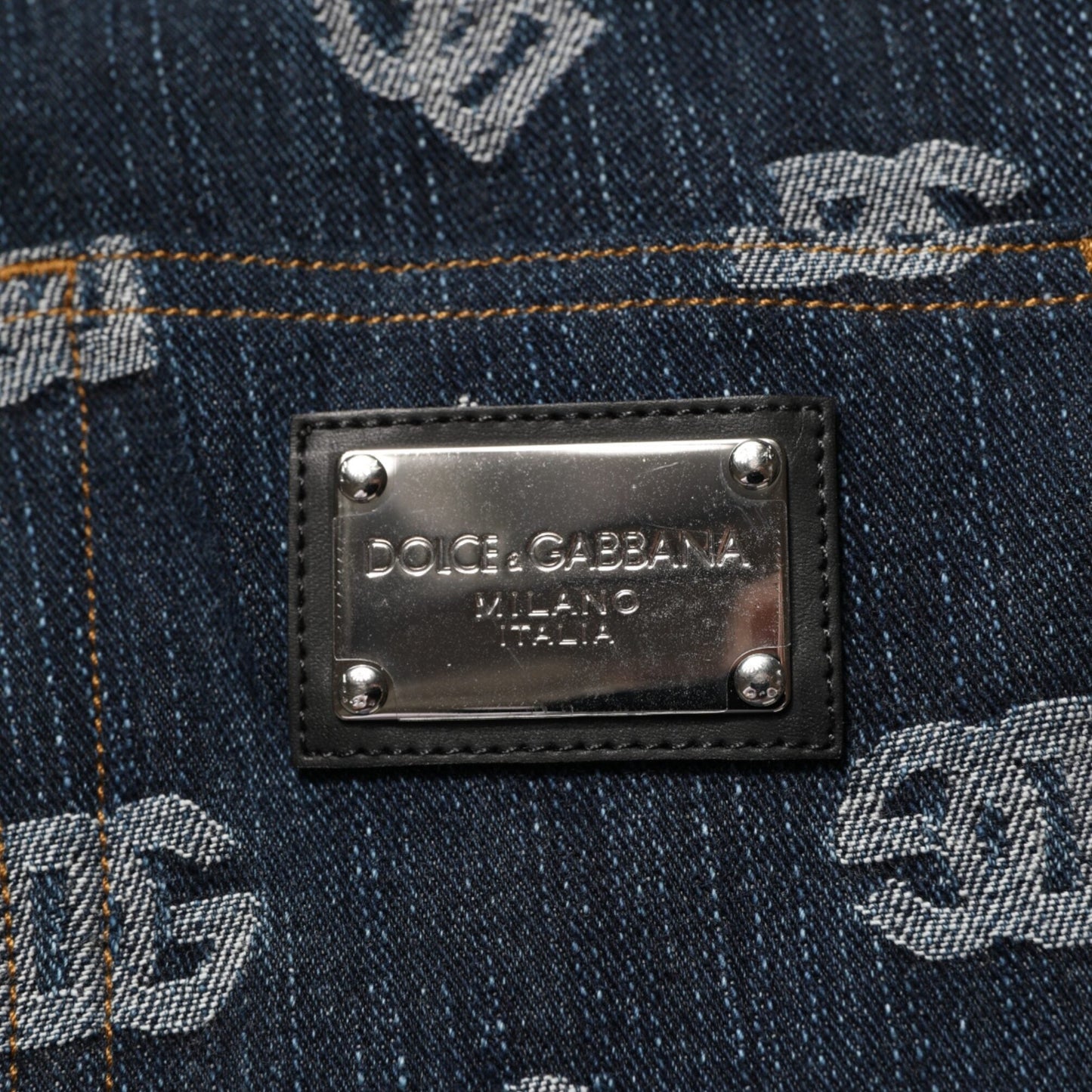 Dolce & Gabbana Blue Logo Print Straight Denim Men Jeans