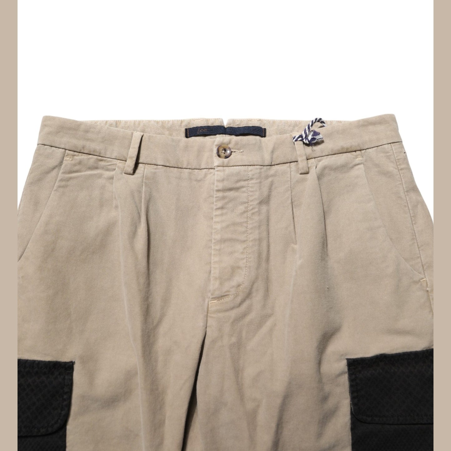 AT.P.CO Beige Mid Waist Skinny Men Cargo Chino Trouser Pants
