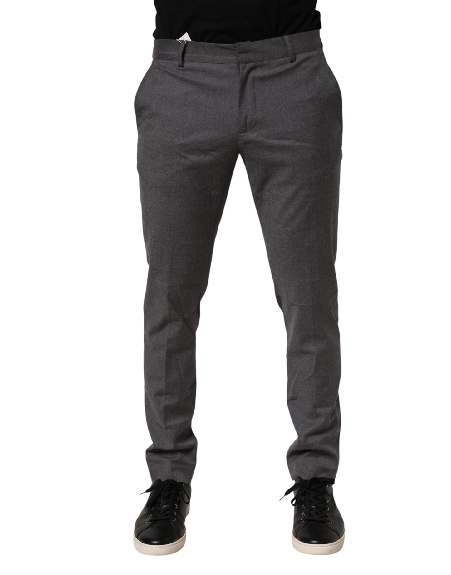 Daniele Alessandrini Gray Polyester Formal Dress Trouser Pants Daniele Alessandrini