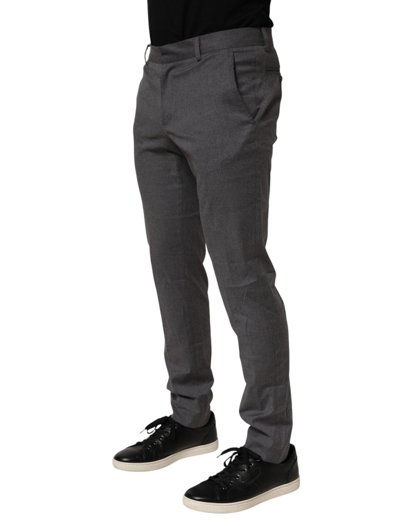 Daniele Alessandrini Gray Polyester Formal Dress Trouser Pants Daniele Alessandrini