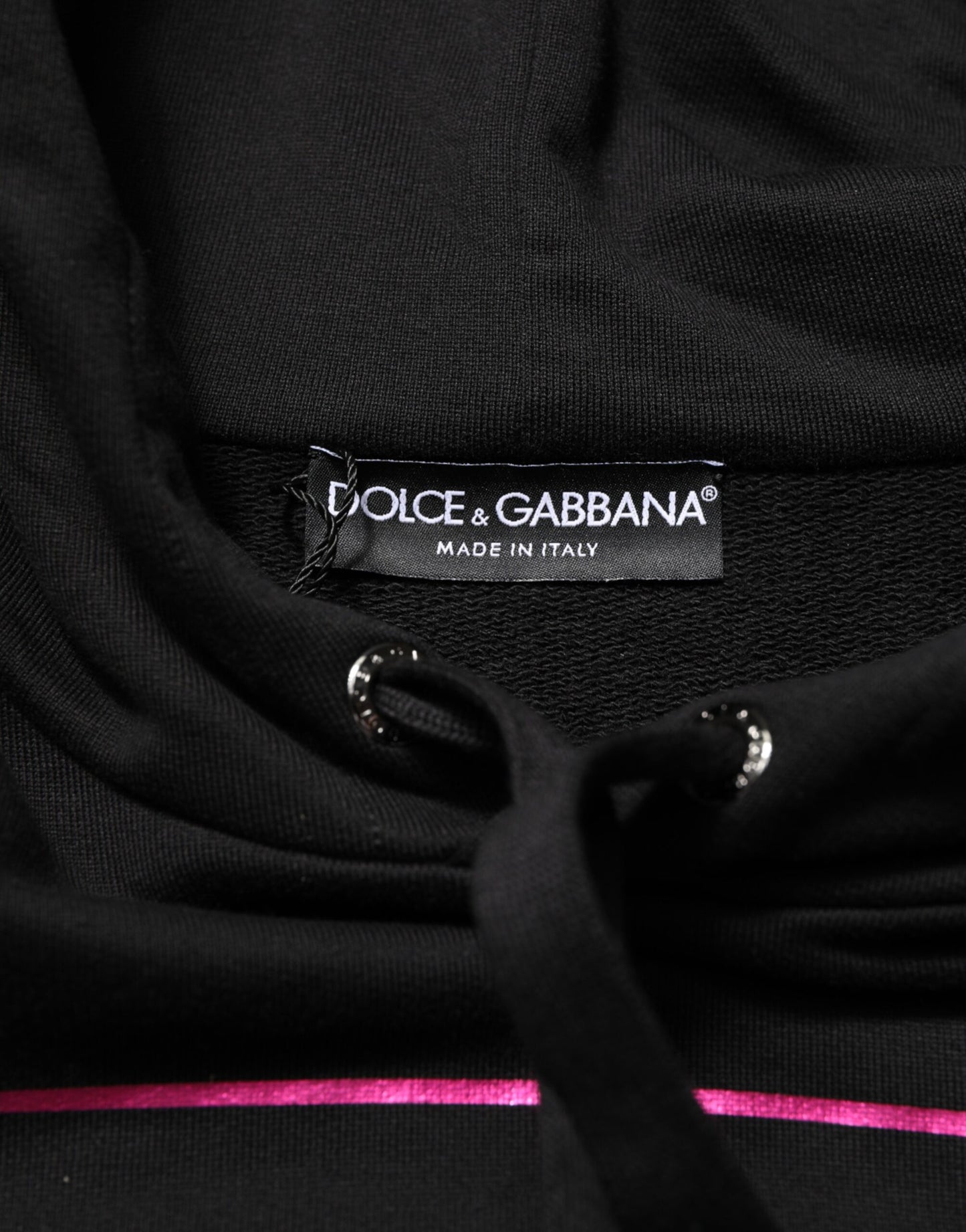 Dolce & Gabbana Black Printed Hooded Men Sweatshirt Sweater Dolce & Gabbana