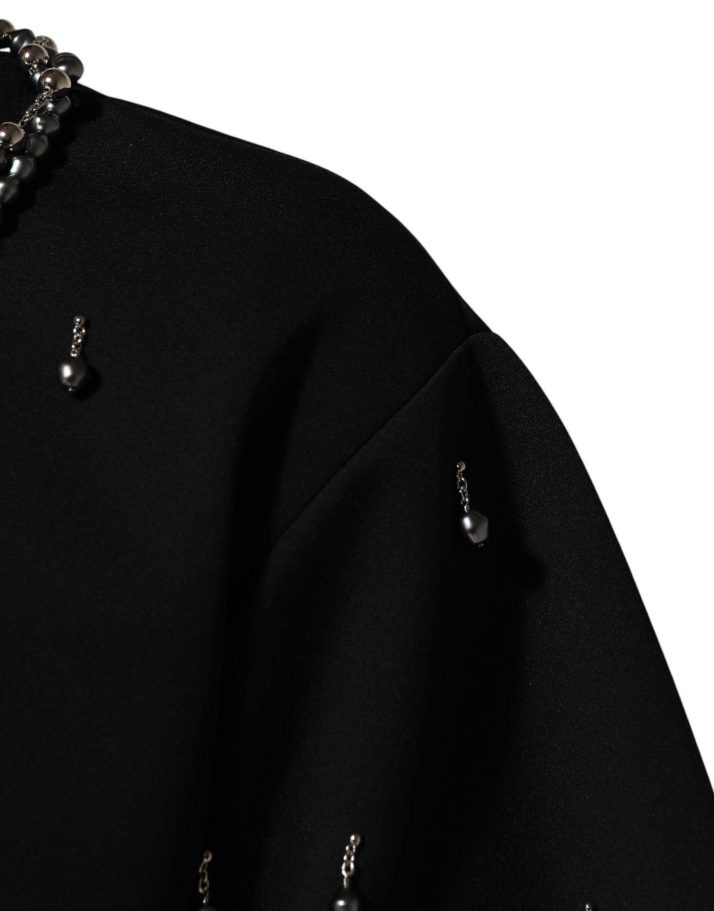 Dolce & Gabbana Black Polyester Necklace Embellished T-shirt Dolce & Gabbana