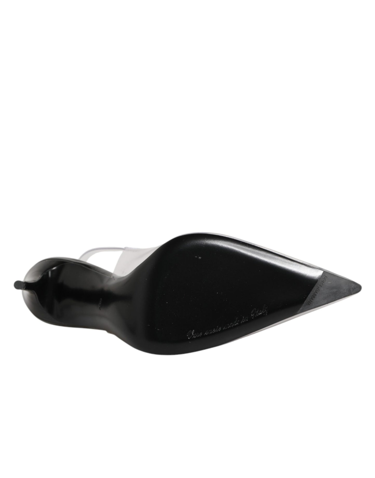 Dolce & Gabbana Black Leather Clear PVC Slingback Pumps Shoes Dolce & Gabbana
