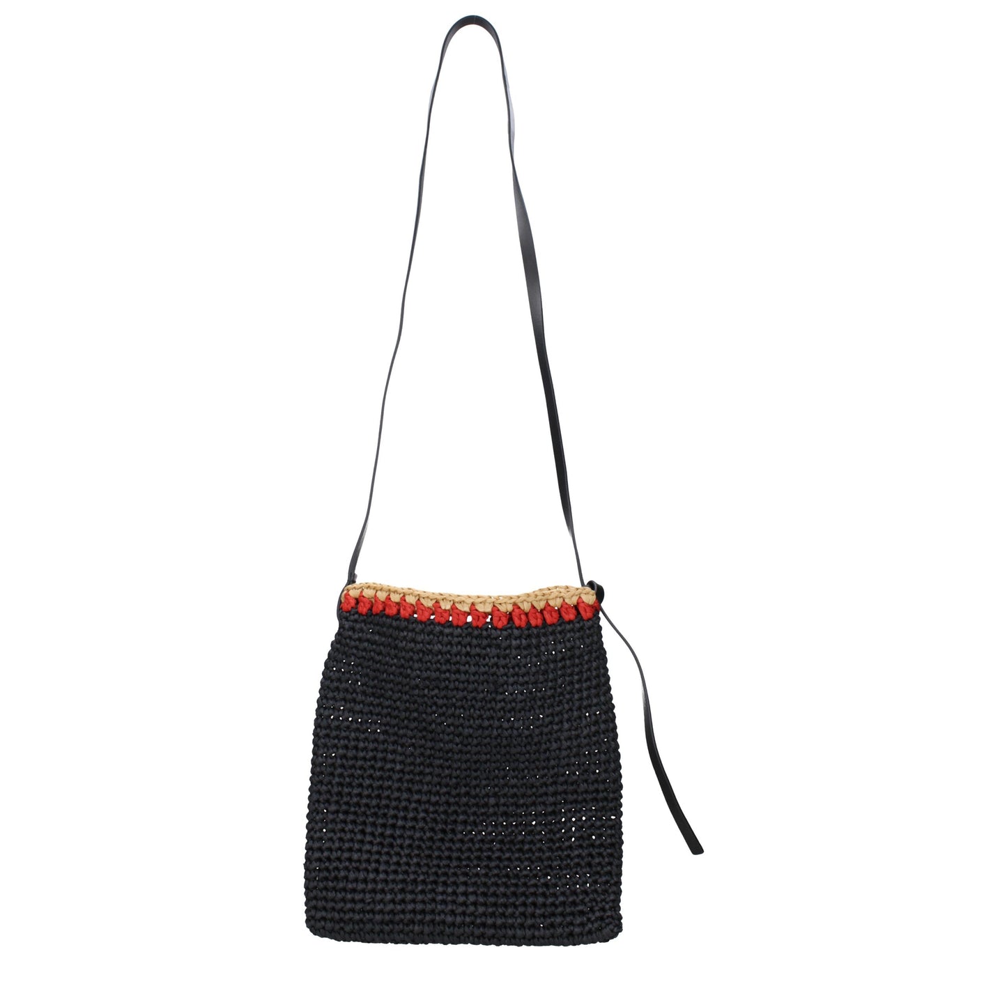 Jil Sander Black Raffia Crossbody Bag
