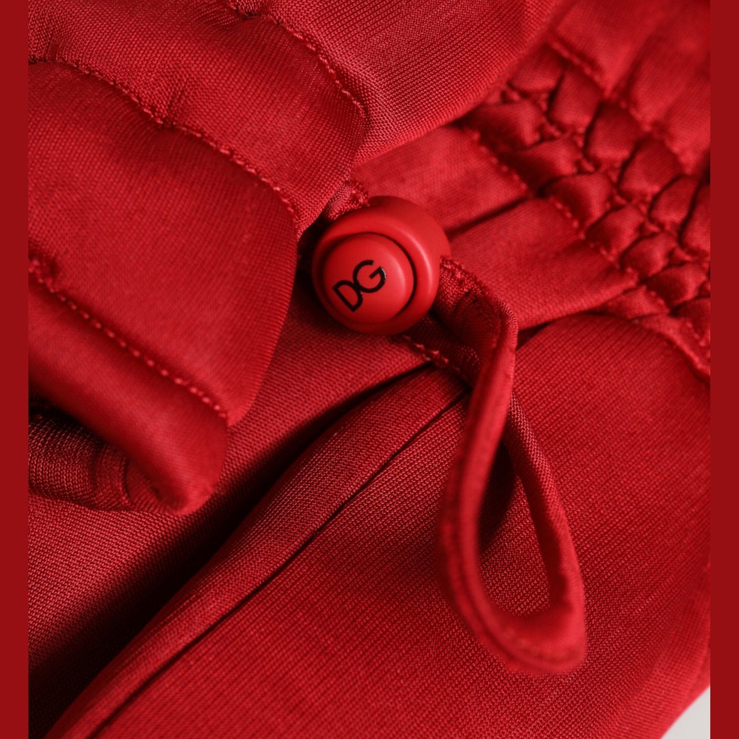 Dolce & Gabbana Red Viscose Motorcycle Biker Mitten Gloves
