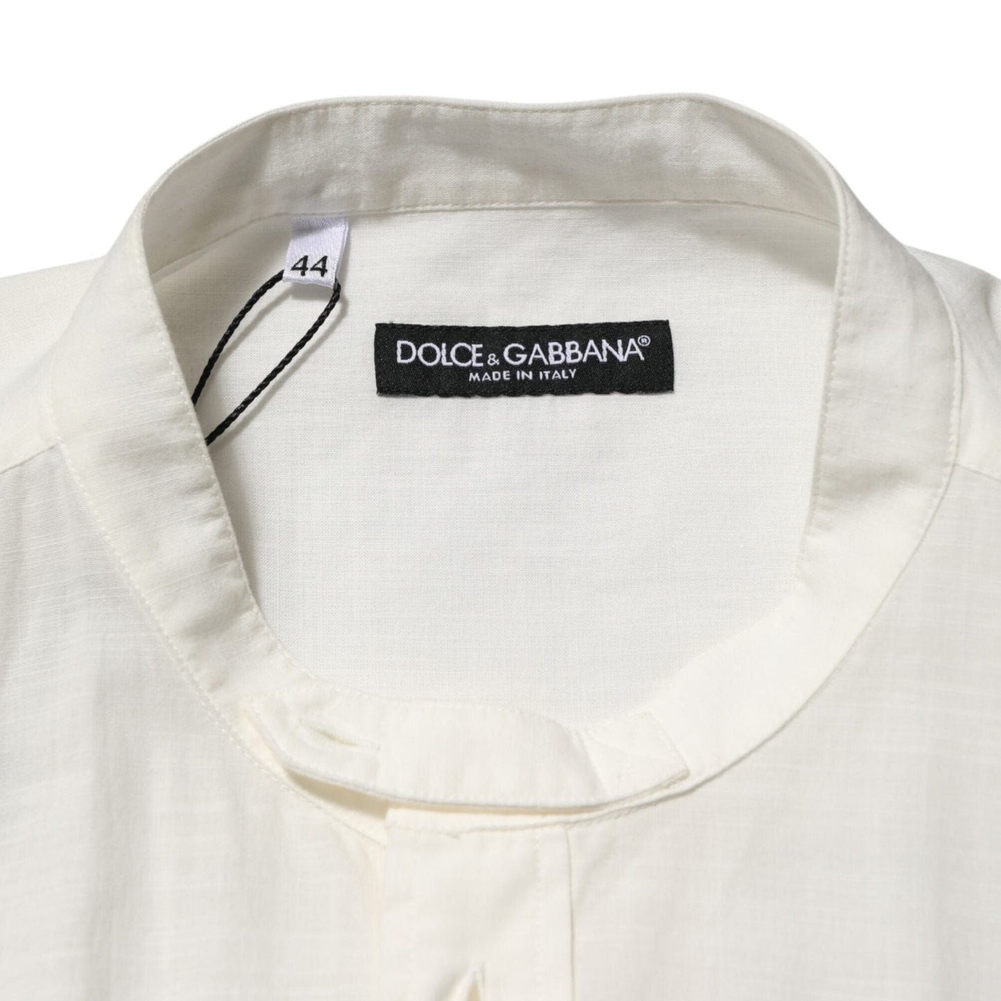 Dolce & Gabbana White Cotton Floral Print Button Down Shirt