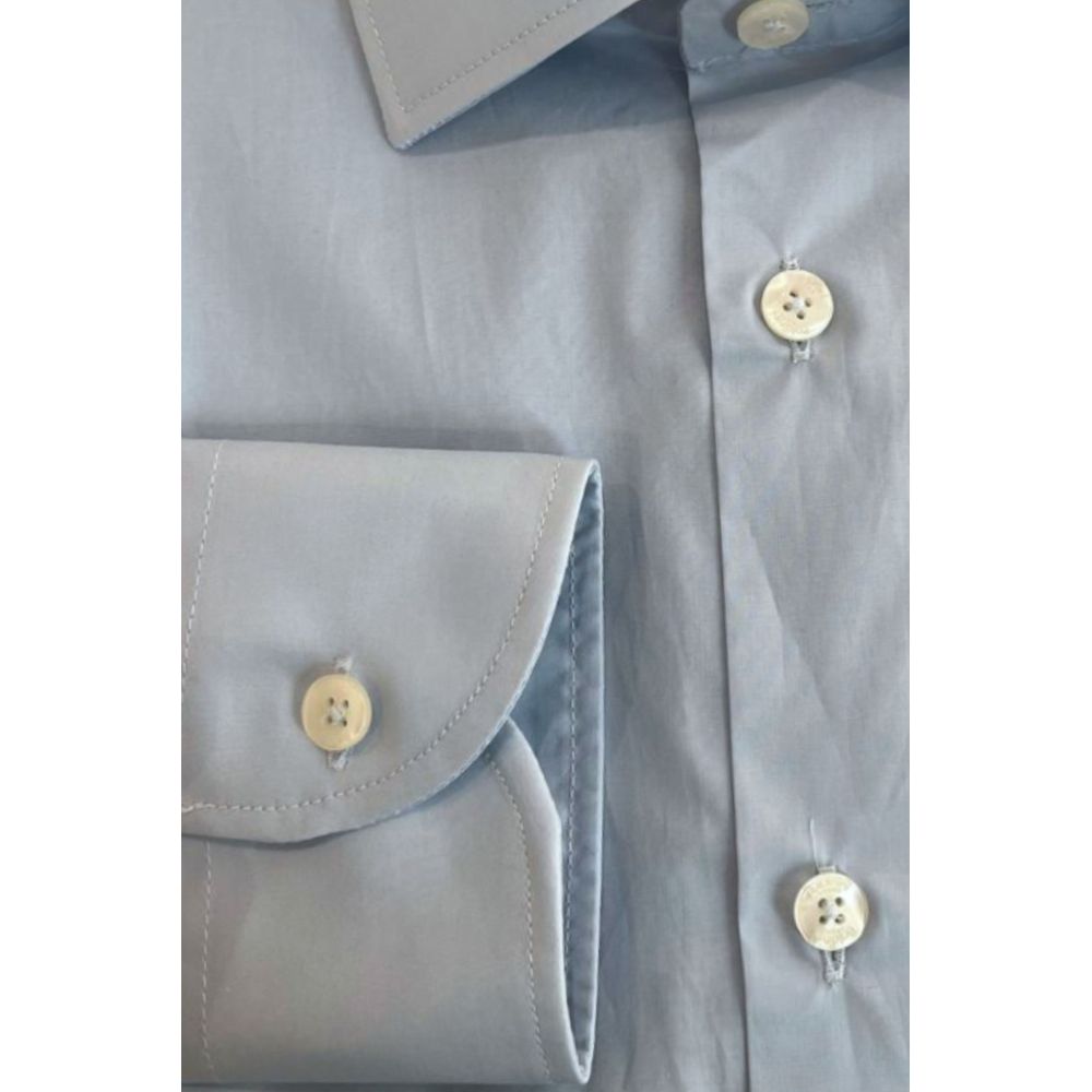 Baldinini Trend Light Blue Cotton Men Shirt Baldinini Trend