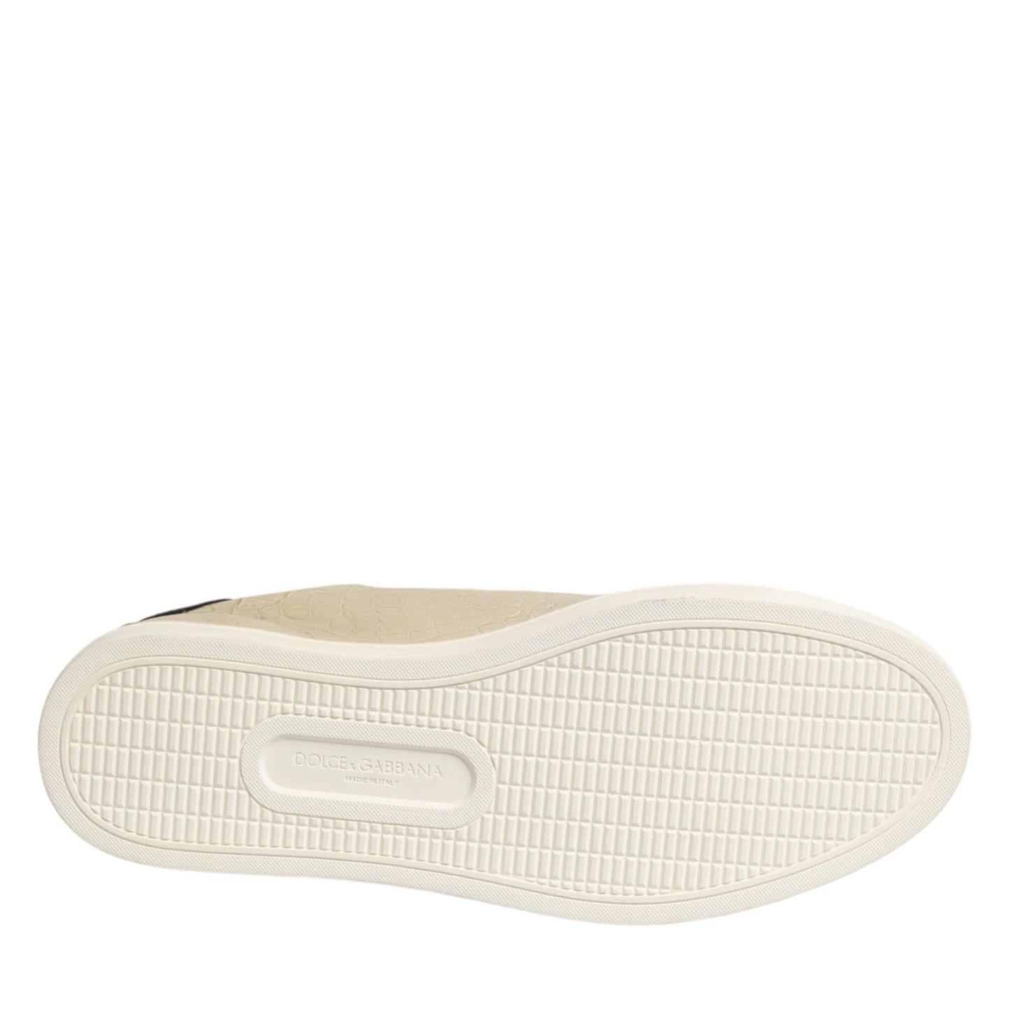Dolce & Gabbana Beige London Low Top Leather Sneakers Shoes Dolce & Gabbana