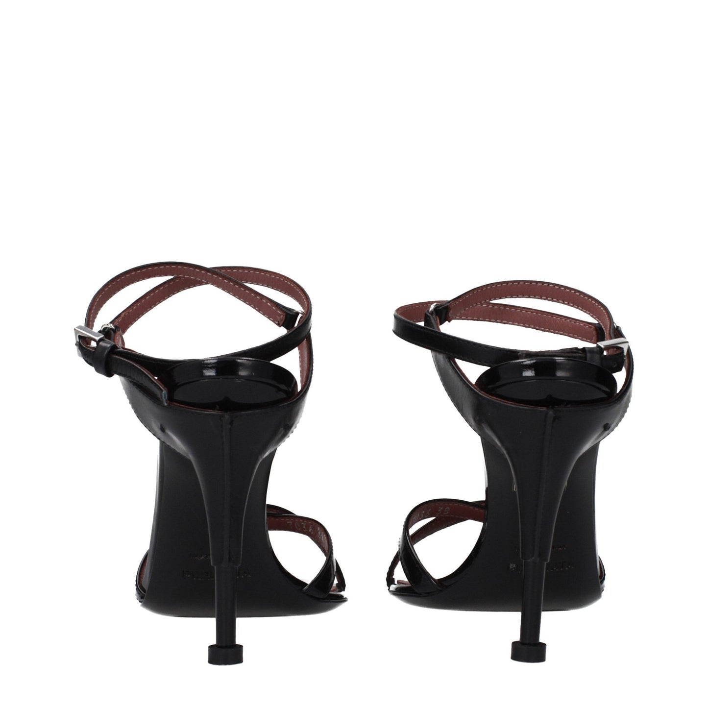 Premiata Black Leather Stiletto Heel Sandals Premiata