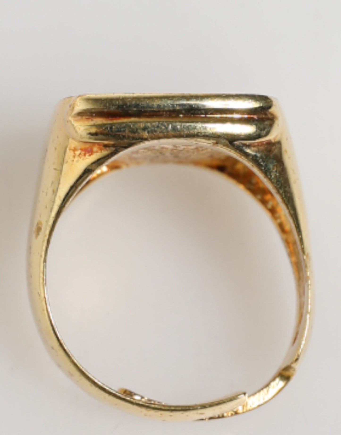 Dolce & Gabbana Gold-Tone Real Brass Black Enamel "J" Adjustable Rings Dolce & Gabbana