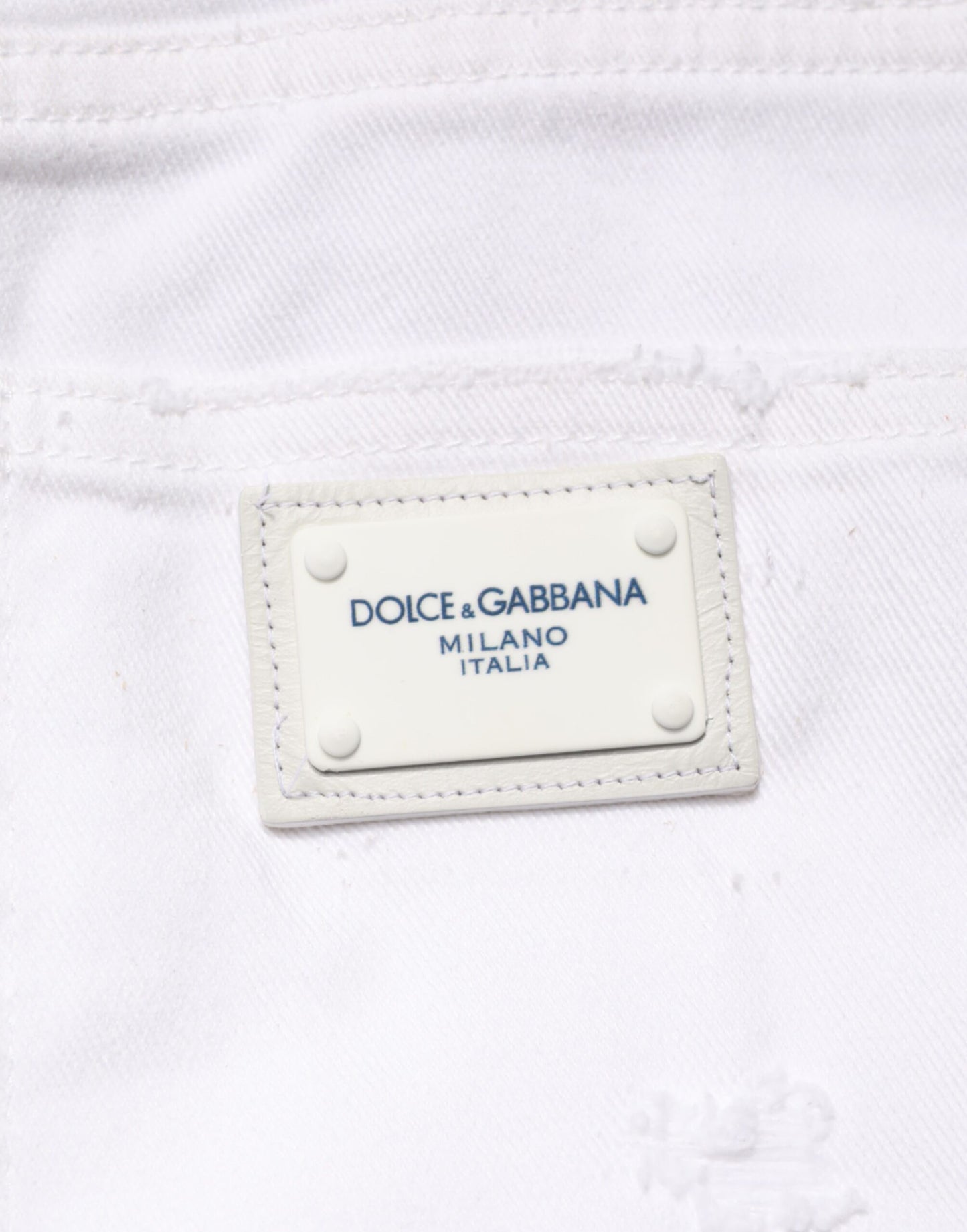 Dolce & Gabbana White Distressed Cotton BOYFRIEND Denim Jeans Dolce & Gabbana
