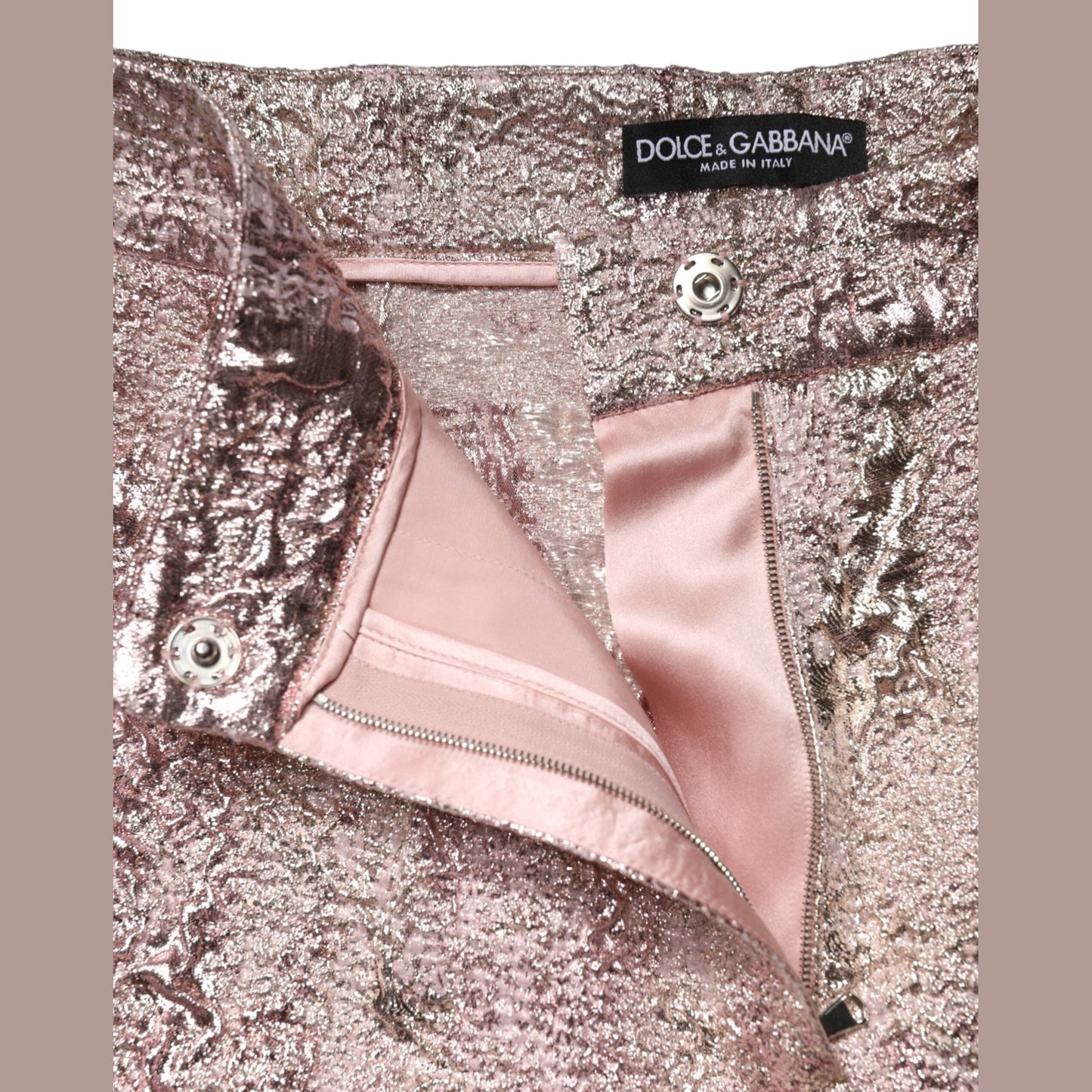 Dolce & Gabbana Pink Jacquard High Waist Hotpants Shorts Dolce & Gabbana