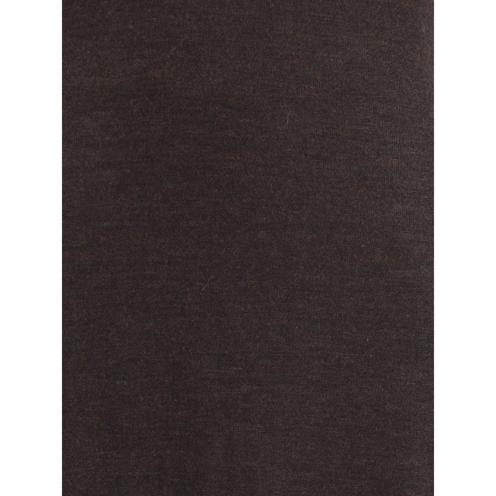 Ferragamo Brown Fleece Wool Long Dress Ferragamo