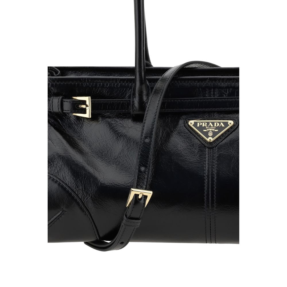 Prada Black Calf Leather Bos Taurus Shoulder Bag Prada
