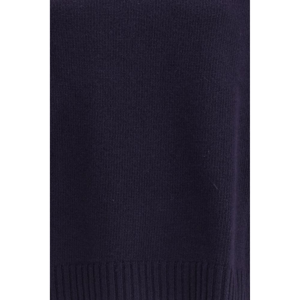 Max Mara Blue Fleece Wool Turtleneck Max Mara