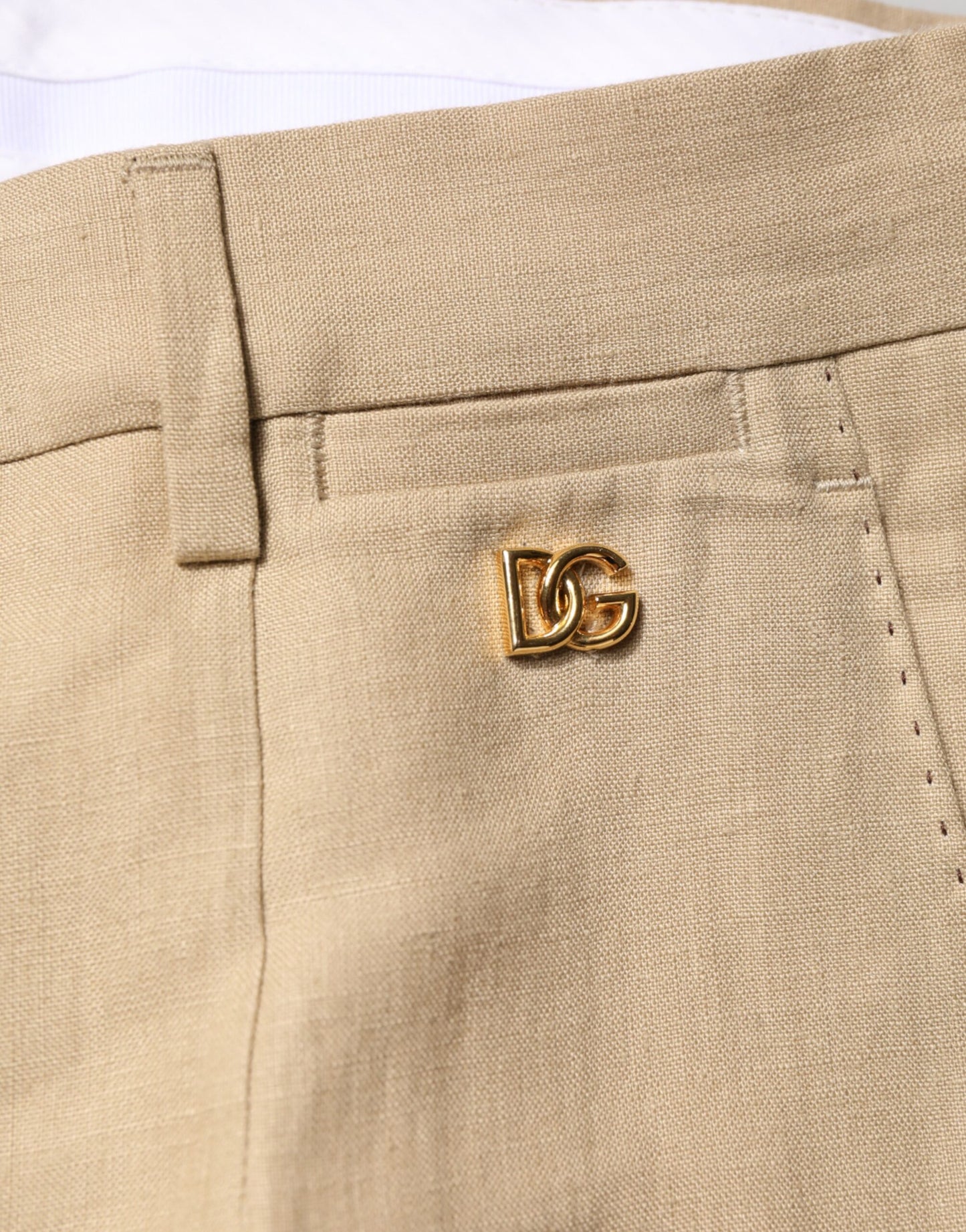 Dolce & Gabbana Beige Linen Single Breasted 2 Piece Suit Dolce & Gabbana