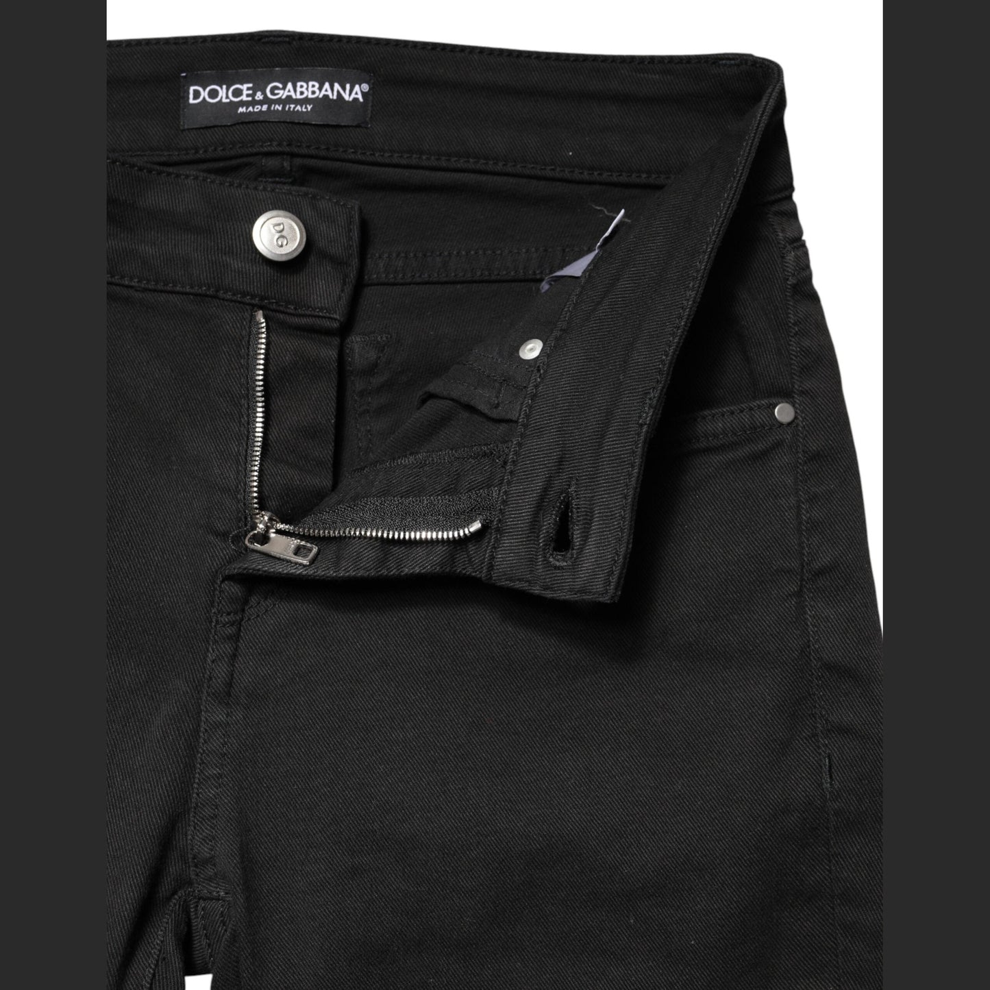 Dolce & Gabbana Black Cotton Stretch Skinny Denim Jeans Dolce & Gabbana