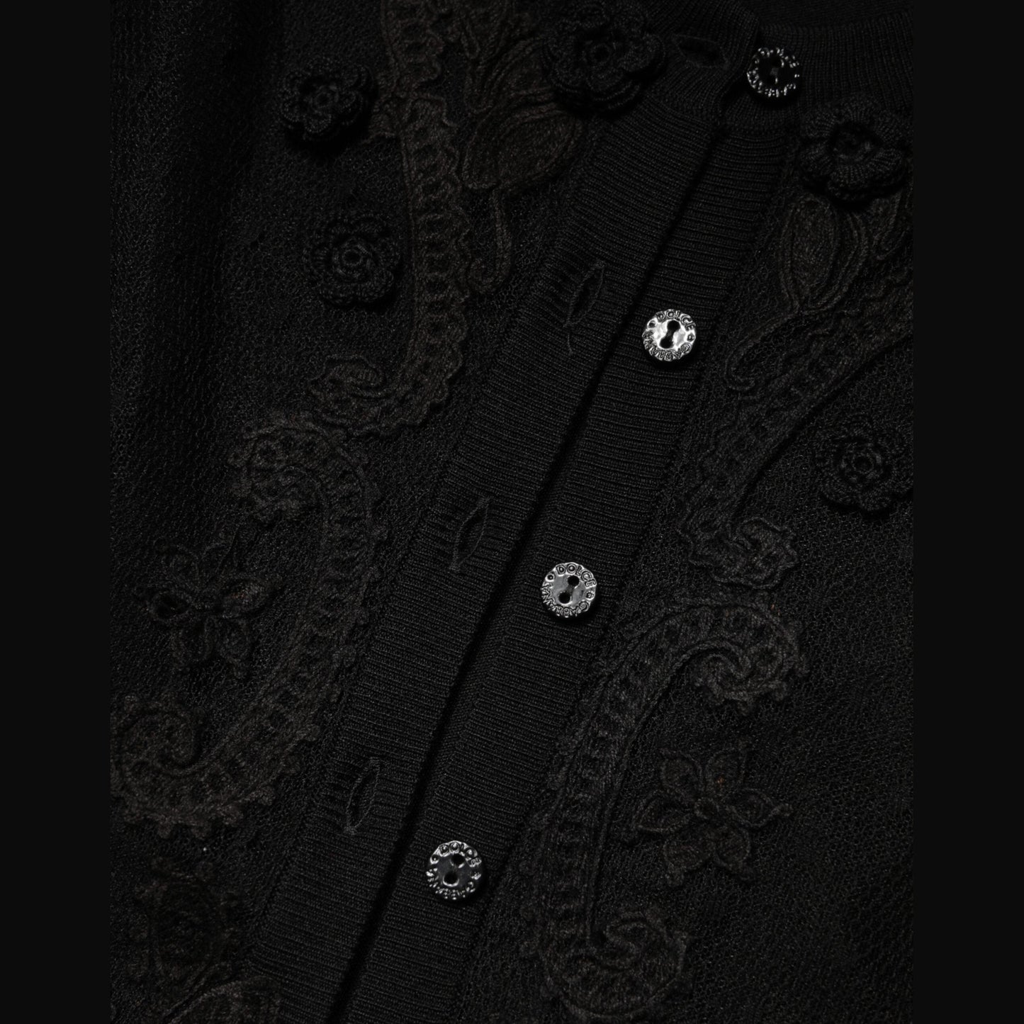 Dolce & Gabbana Black Sheer Button Down Cardigan Sweater Dolce & Gabbana