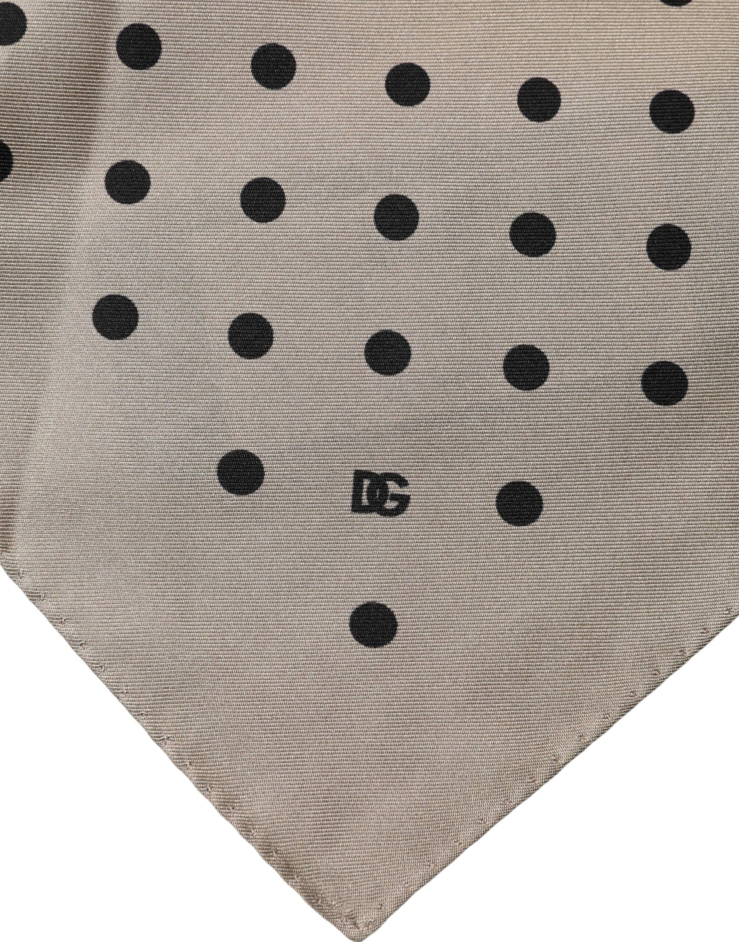 Dolce & Gabbana Brown Polka Dot Square Handkerchief Scarf Dolce & Gabbana