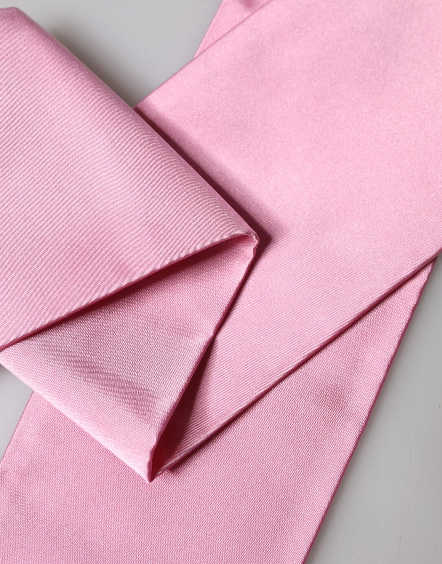 Dolce & Gabbana Pink Silk Fringes Neck Wrap Foulard Scarf Dolce & Gabbana