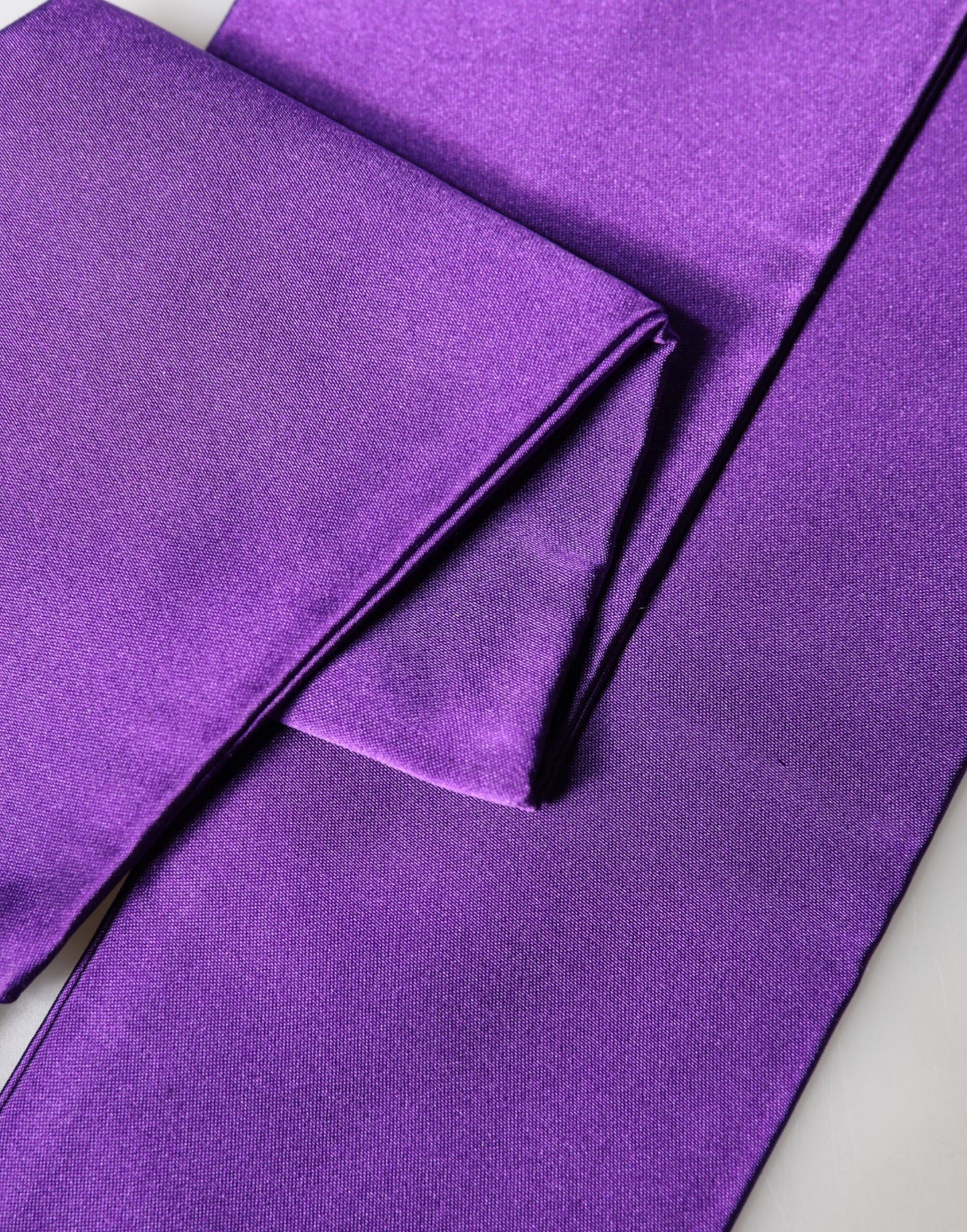 Dolce & Gabbana Violet Silk Fringes Neck Wrap Foulard Scarf Dolce & Gabbana