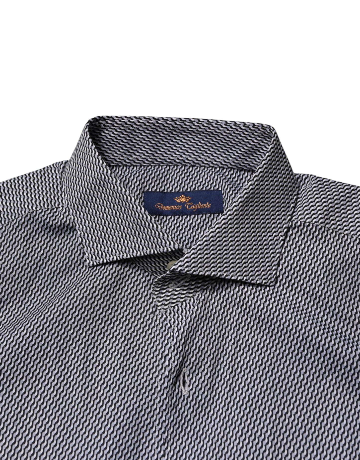 Domenico Tagliente Gray Patterned Long Sleeves Dress Shirt Domenico Tagliente