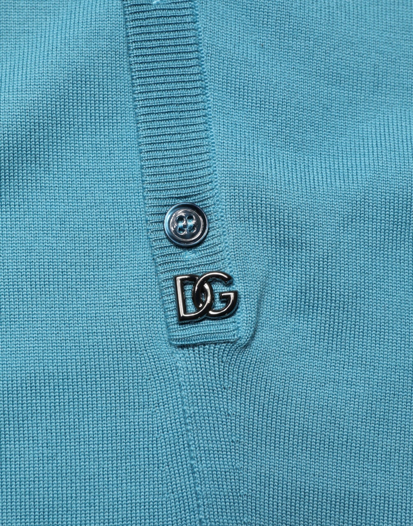 Dolce & Gabbana Teal Wool Collared Polo Pullover Sweater Dolce & Gabbana