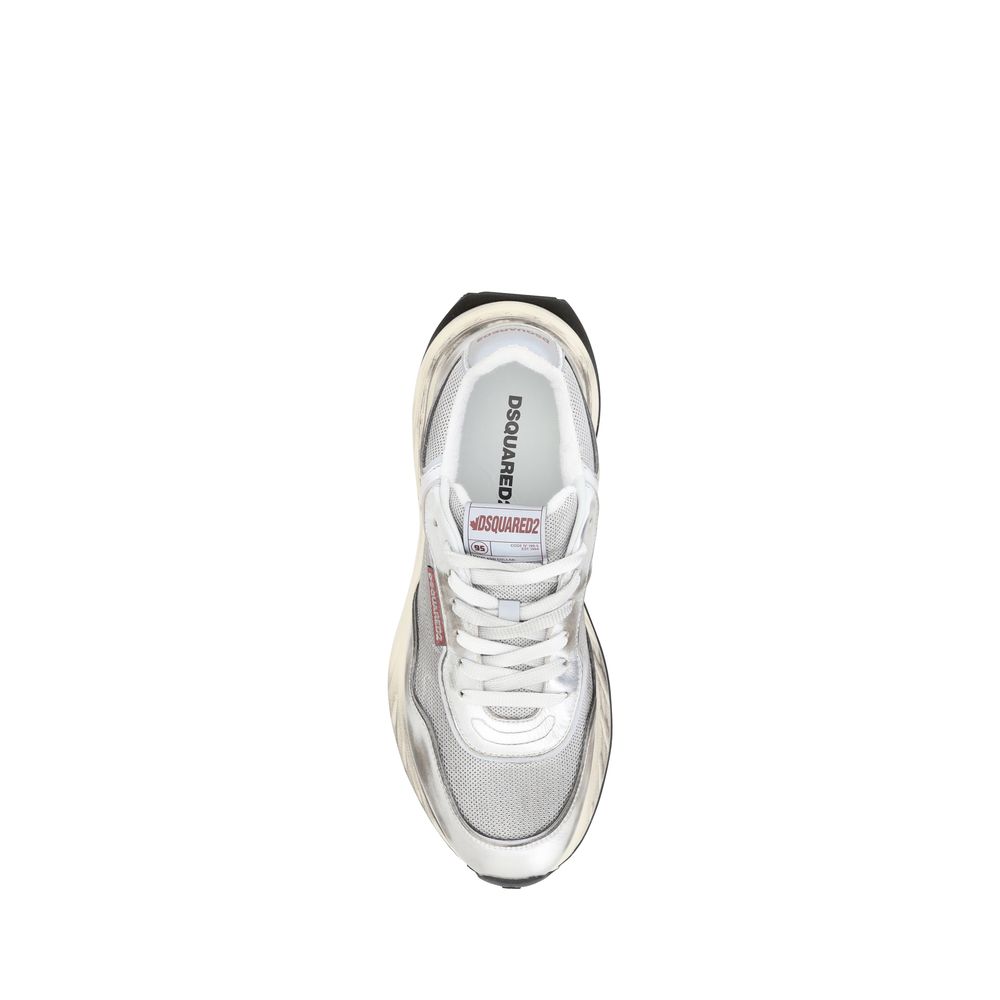 Dsquared² White Calf Leather Bos Taurus Athletic Sneakers Dsquared²