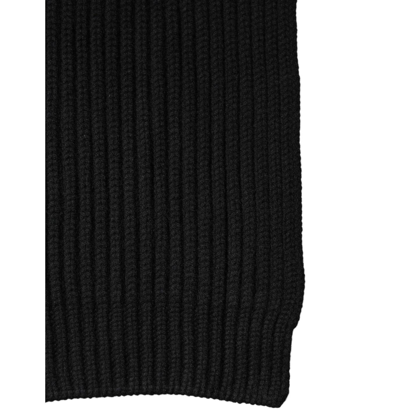 Dolce & Gabbana Black Cashmere Knit Neck Wrap Shawl 202cm x 26cm Scarf