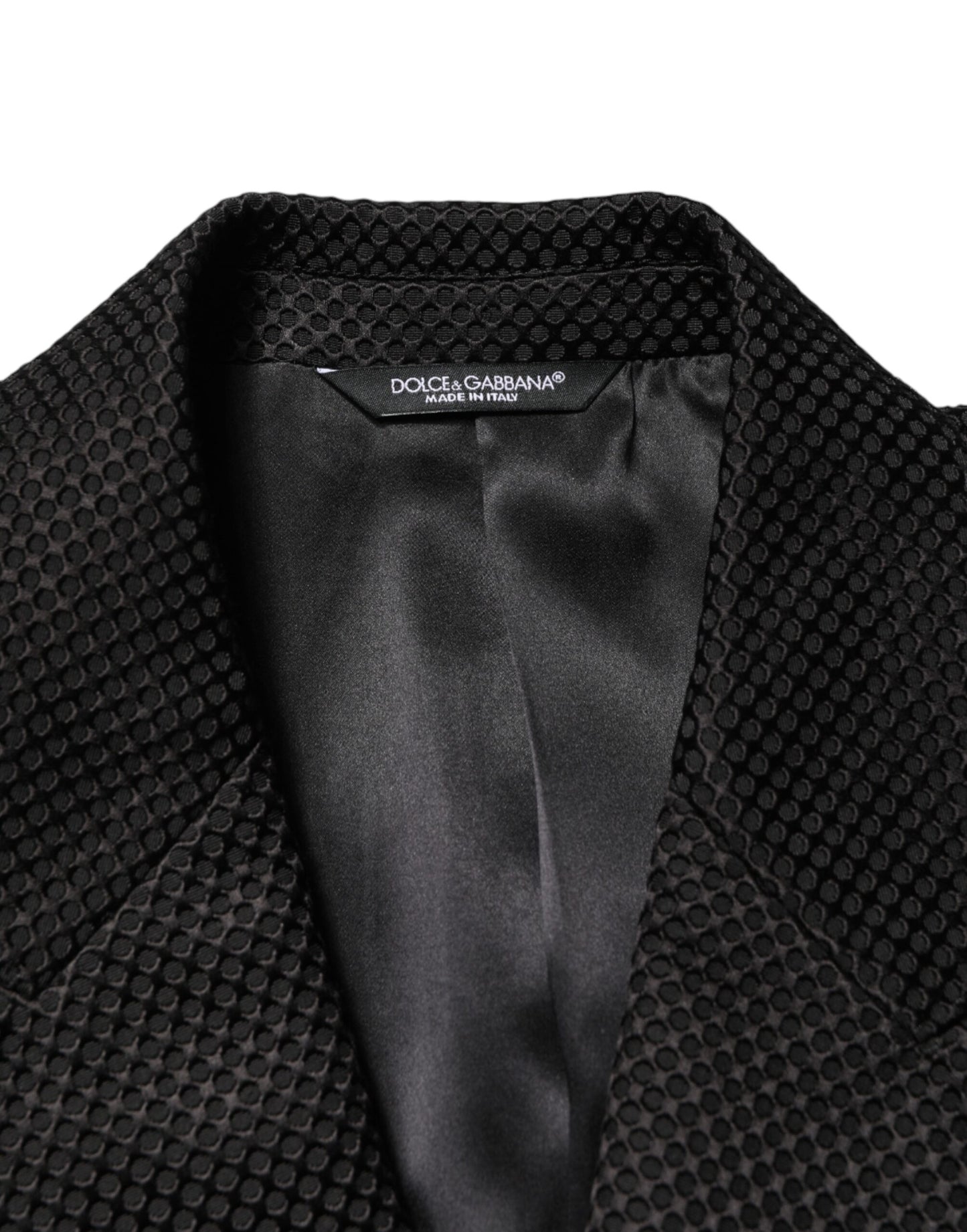Dolce & Gabbana Black Cotton Double Breasted 2 Button Blazer Dolce & Gabbana