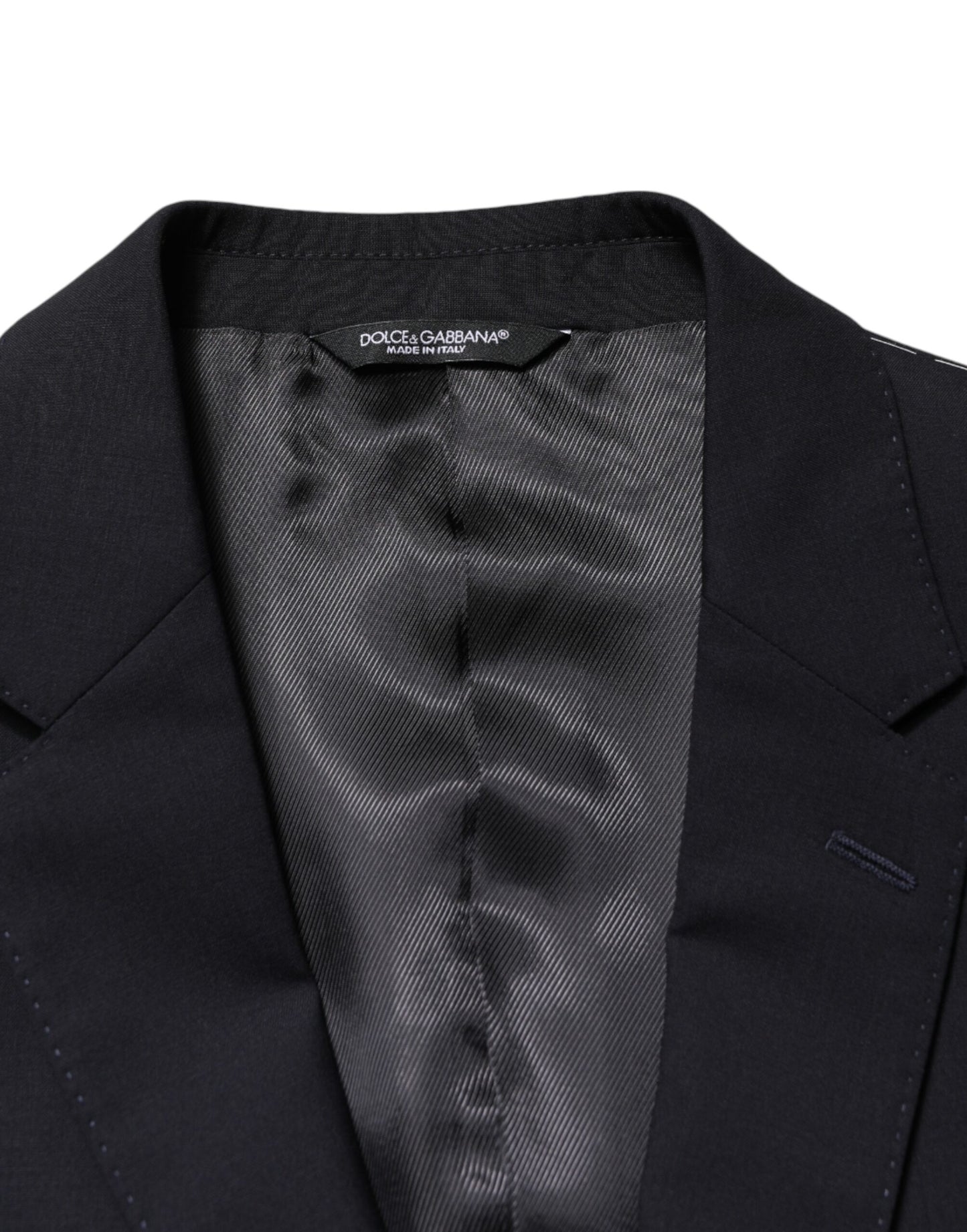 Dolce & Gabbana Black Wool Single Breasted 2 Button Blazer Dolce & Gabbana