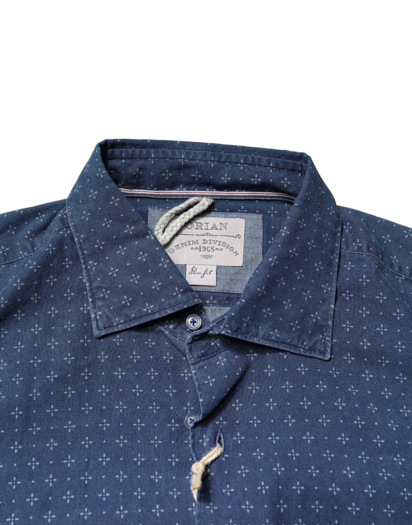 Orian 1968 Blue Button Down Long Sleeves Men Shirt Orian 1968