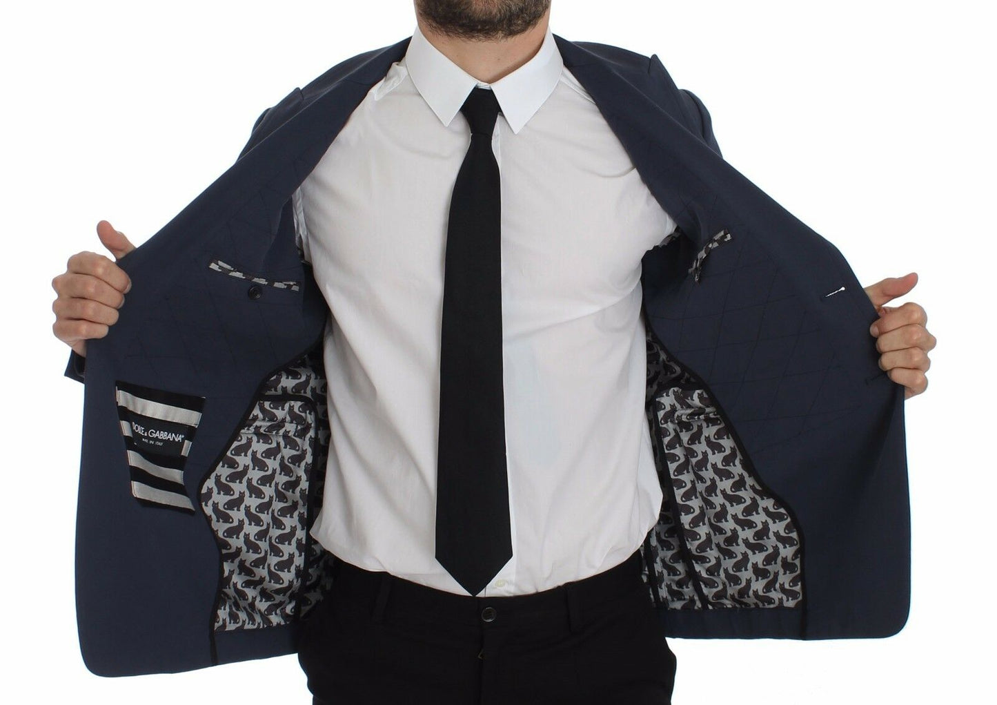 Dolce & Gabbana Blue Cotton Stretch Casual Blazer Dolce & Gabbana