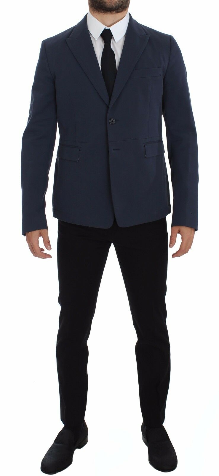 Dolce & Gabbana Blue Cotton Stretch Casual Blazer Dolce & Gabbana
