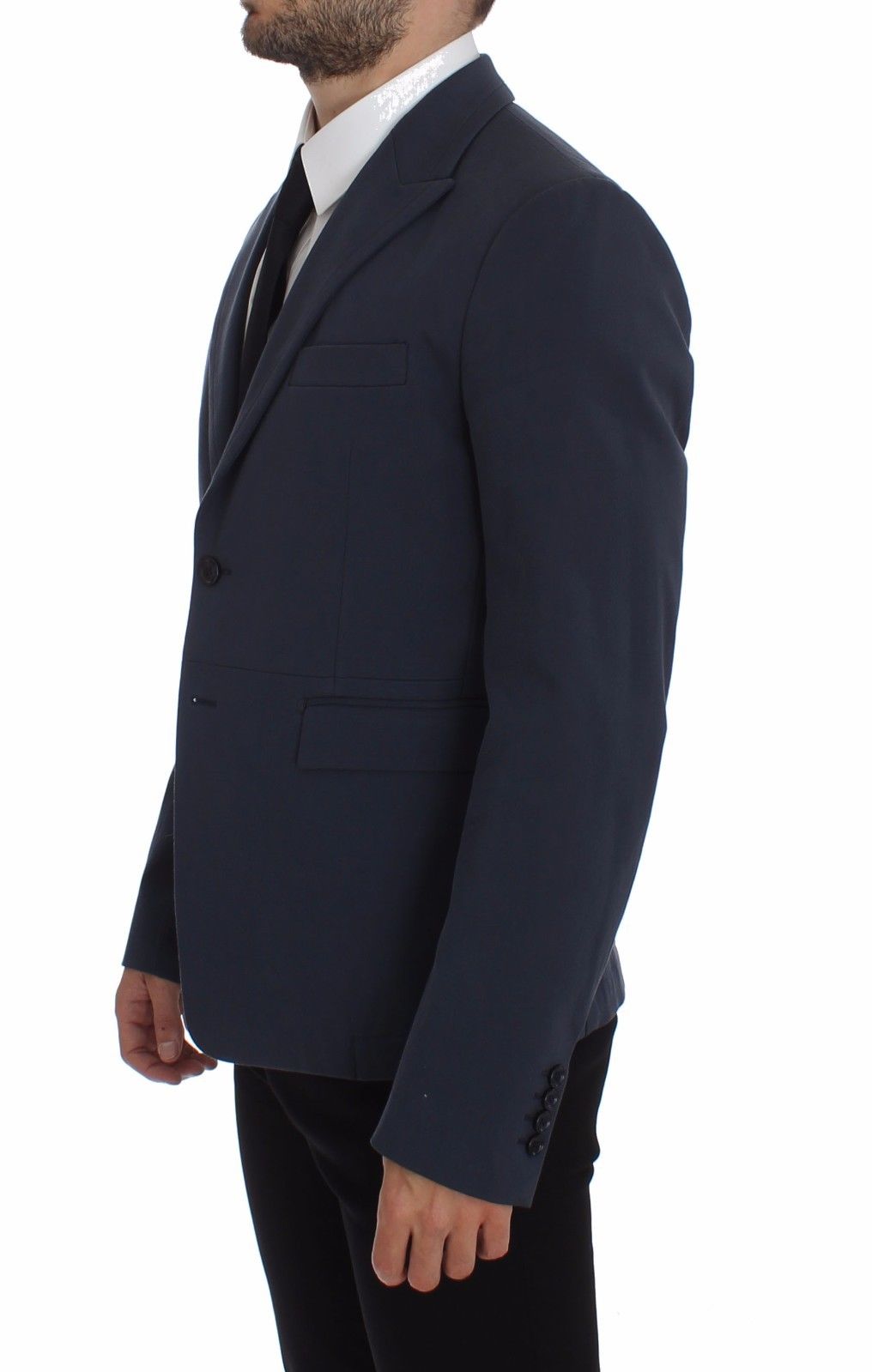 Dolce & Gabbana Blue Cotton Stretch Casual Blazer Dolce & Gabbana