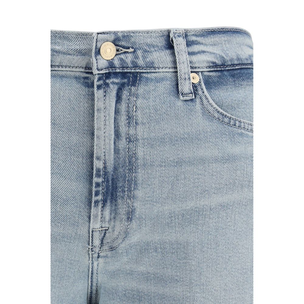 7FOR Blue Cotton Relaxed Fit Jeans 7FOR
