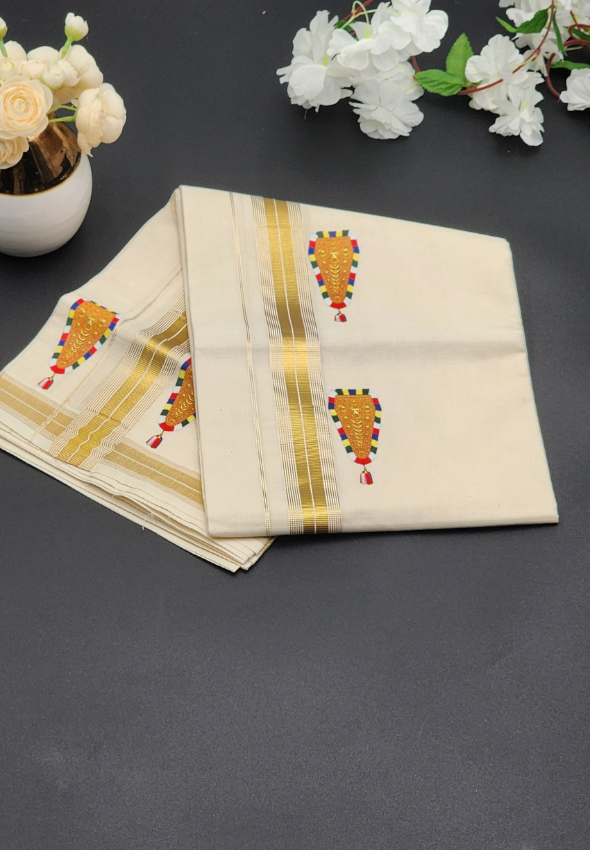 Dhoti Mundu Kerala style Elephant Caparison Nettipattom design