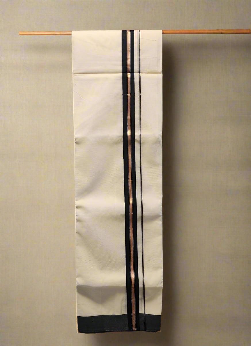 Dhoti Black and copper Border - Eljoys Fashion